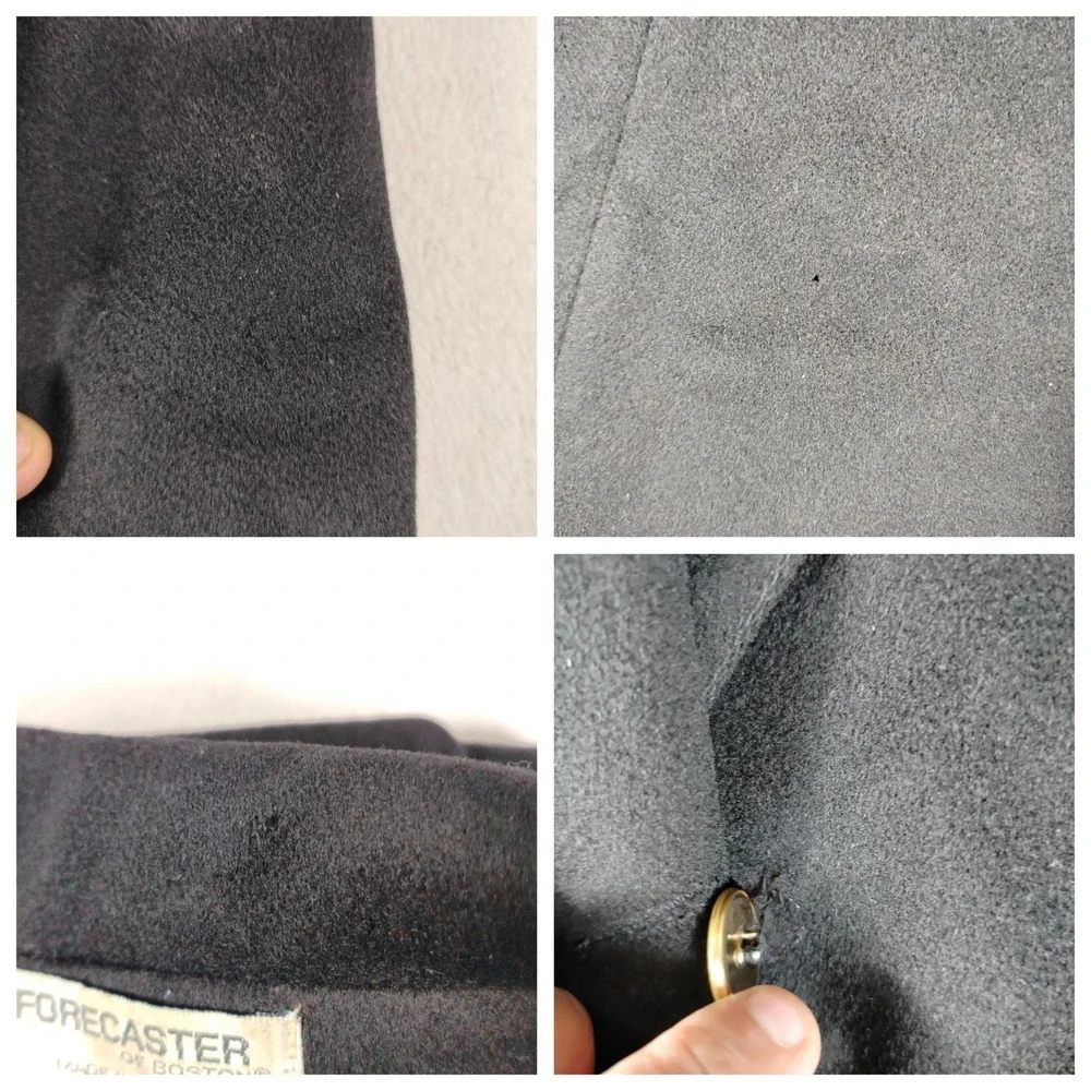 Vintage Forecaster Of Boston Coat Womens Large 11/12 Black Wool Long Overcoat